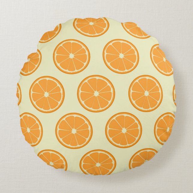 Orange Slice Pattern  Round Cushion (Front)
