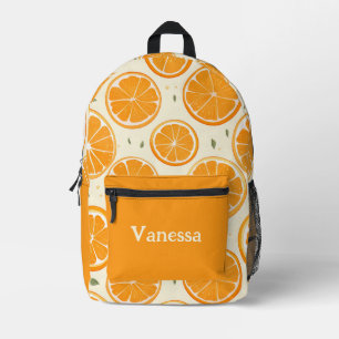 Orange Slice Pattern With Name Printed Backpack