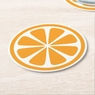 Orange Slice Round Paper Coaster