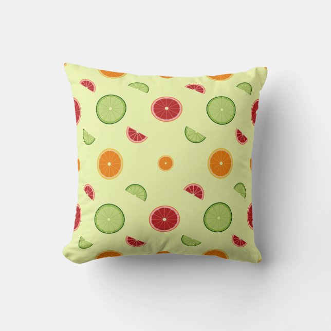 Orange Slice Seamless Pattern Cushion (Front)
