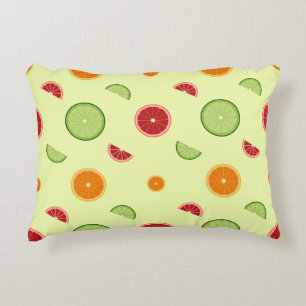 Orange Slice Seamless Pattern Decorative Cushion