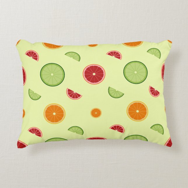 Orange Slice Seamless Pattern Decorative Cushion (Front)