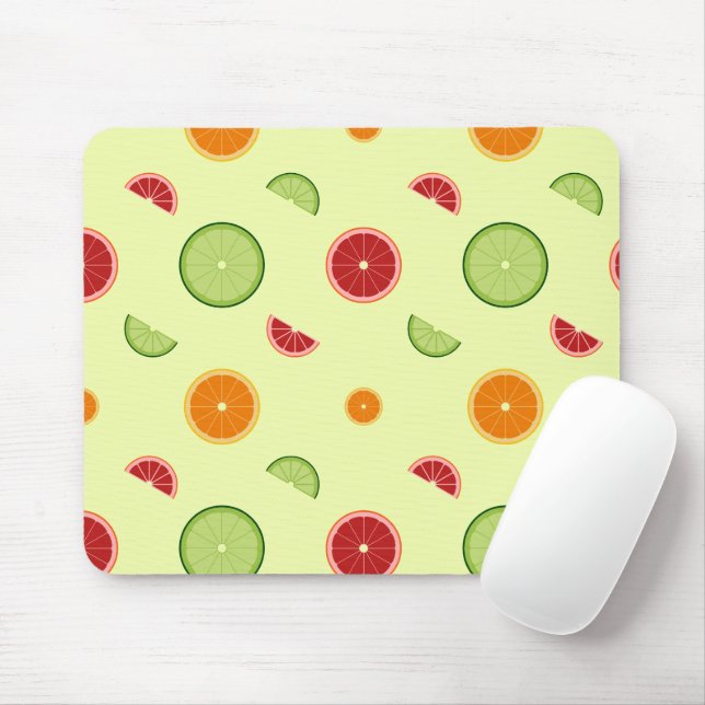 Orange Slice Seamless Pattern Mouse Pad (With Mouse)