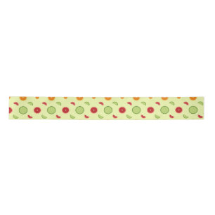 Orange Slice Seamless Pattern Satin Ribbon