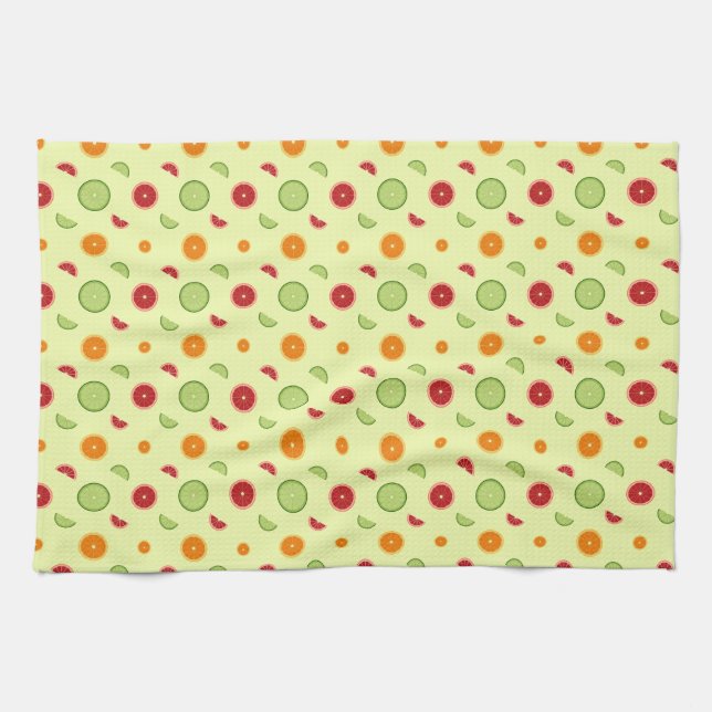 Orange Slice Seamless Pattern Tea Towel (Horizontal)