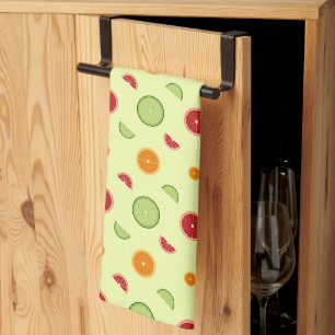 Orange Slice Seamless Pattern Tea Towel