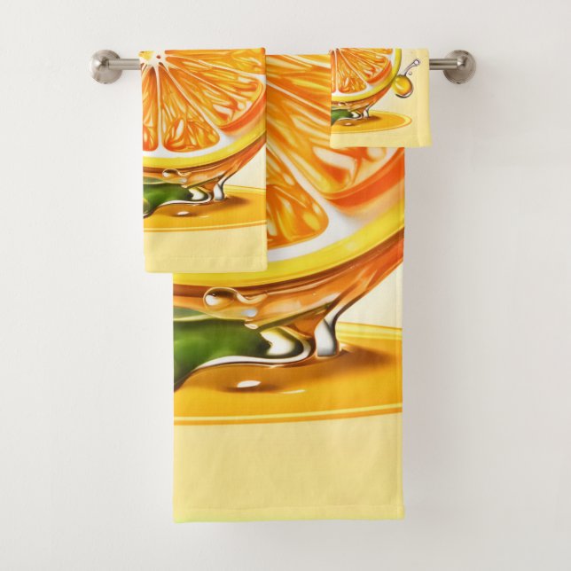 Orange Slice Splash Bath Towel Set (Insitu)