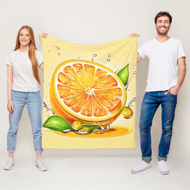 Orange Slice Splash Fleece Blanket (In Situ)