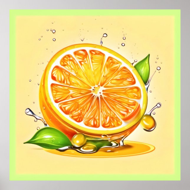 Orange Slice Splash Poster (Front)