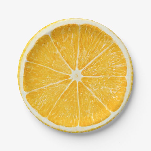 Orange Slice Summer Party Paper Plates (Front)