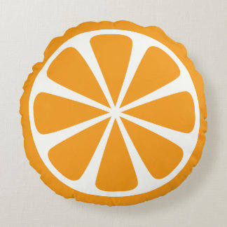 Orange Slice Summer Round Throw Pillow