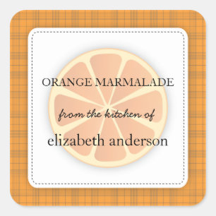 Orange Slice with Plaid From the Kitchen of Label