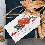 Orange Slices and Cinnamon Christmas Favour Gift Tags<br><div class="desc">Beautiful orange slices,  cinnamon sticks,  berries and leaves with your message in chic lettering,  these holiday party favour tags are perfect for your special occasion. MATCHING items in our store.</div>