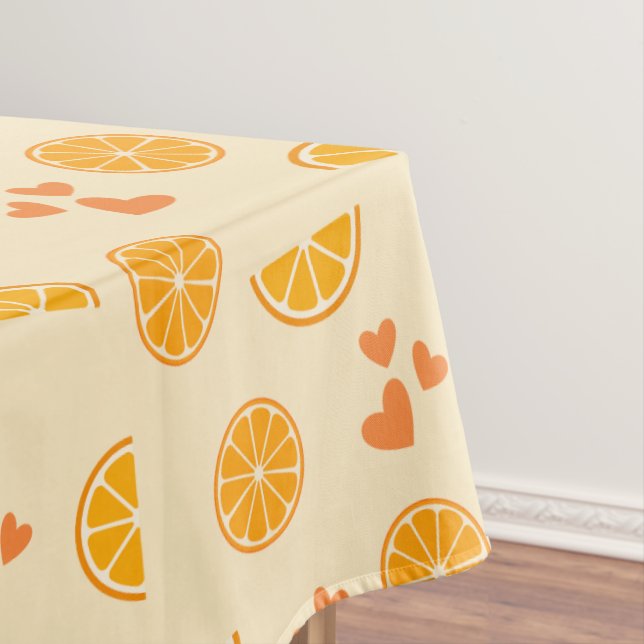 Orange Slices and Hearts Tablecloth (In Situ)