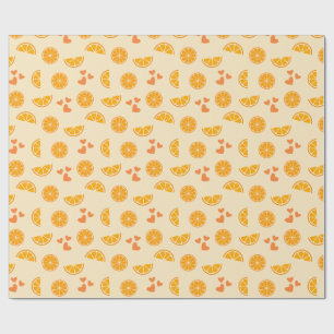 Orange Slices and Hearts Wrapping Paper