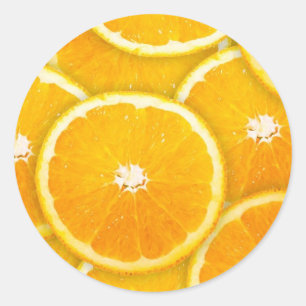 Orange slices classic round sticker