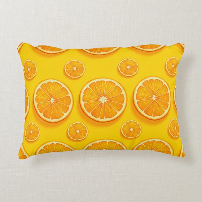 Orange slices decorative cushion (Front)