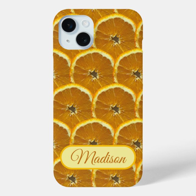 Orange slices fresh fruit pattern custom name Case-Mate iPhone case (Back)