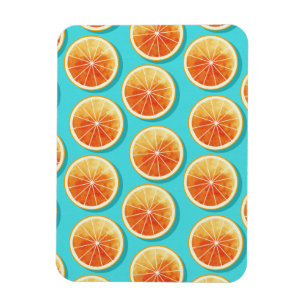 Orange Slices on Blue Magnet