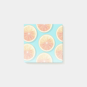 Orange Slices on Blue Post-it Notes