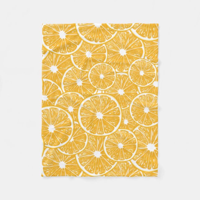 Orange slices pattern design fleece blanket (Front)