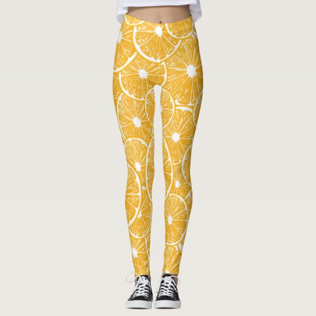 Orange slices pattern design leggings (Front)