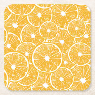 Orange slices pattern design square paper coaster