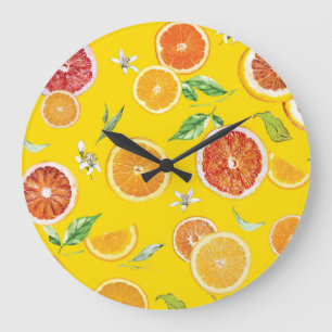 Orange slices #pattern #trendy #style large clock