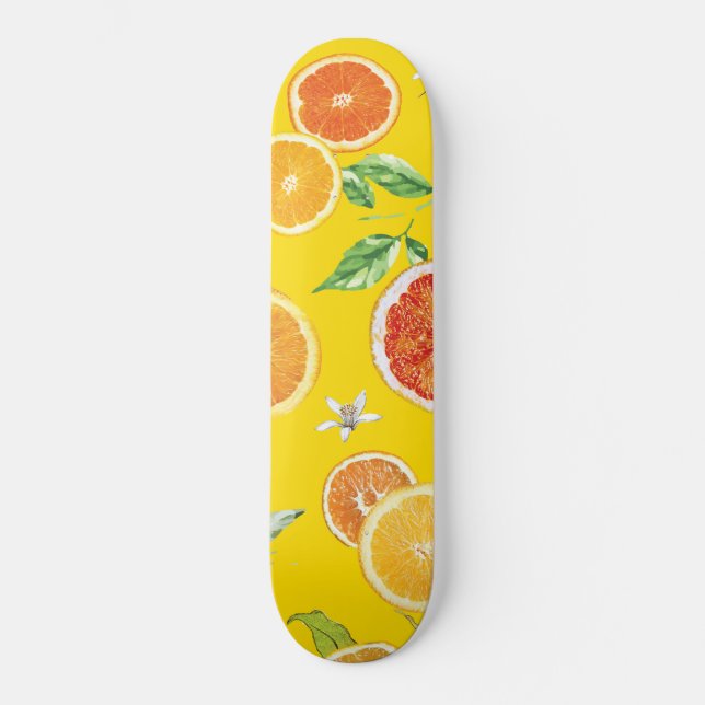 Orange slices #pattern #trendy #style skateboard (Front)