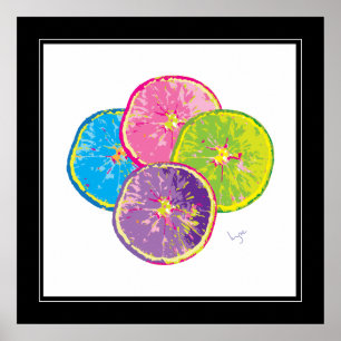 Orange Slices Pop Art Colourful Poster