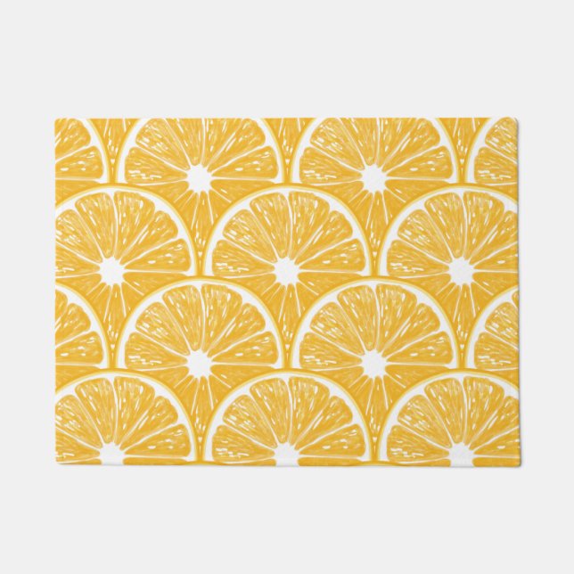Orange slices, tropical fruit pattern design doormat (Front)
