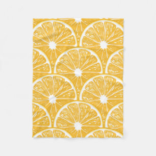 Orange slices, tropical fruit pattern design fleece blanket