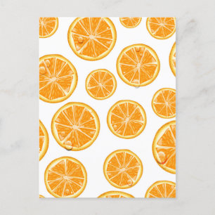 Orange Slices vintage style pattern. Postcard