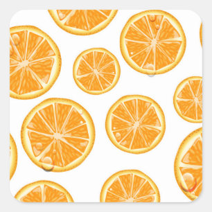 Orange Slices vintage style pattern. Square Sticker