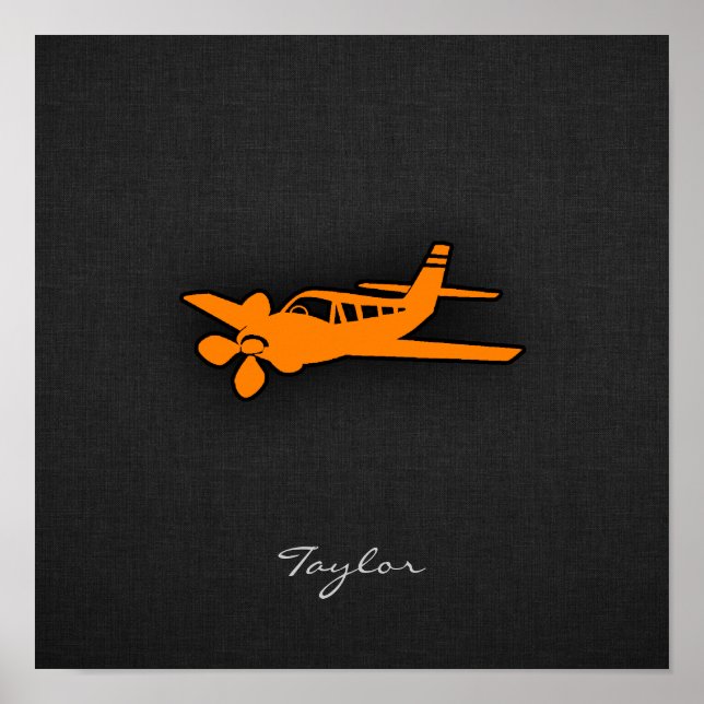 Orange Small Airplane Poster (Front)