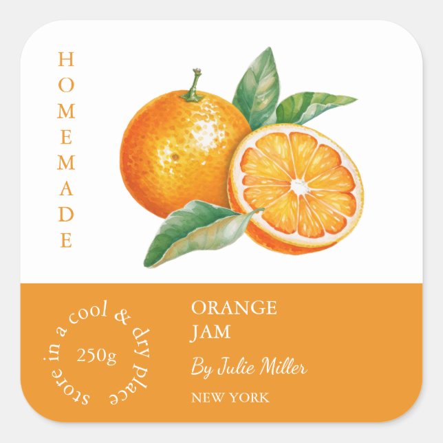 Orange Small Business Label (Front)