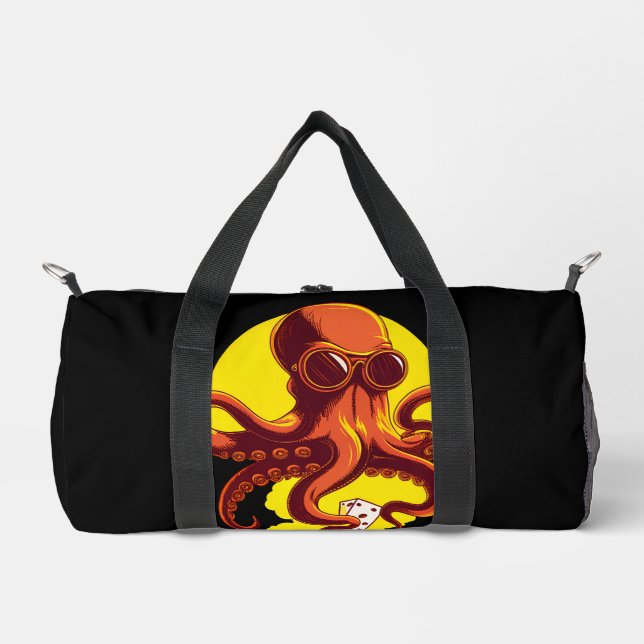 Orange Smart Octopus Duffle Bag (Front)