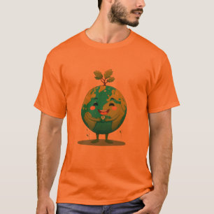 Orange Smiley Earth Tee – Green Hope