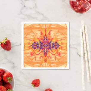ORANGE SMOKE - Fractal Art - Napkins