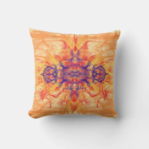 ORANGE SMOKE - Fractal Art - Outdoor Pillow