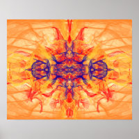 ORANGE SMOKE - Fractal Art - Poster
