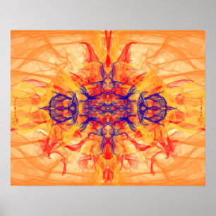 ORANGE SMOKE - Fractal Art - Poster