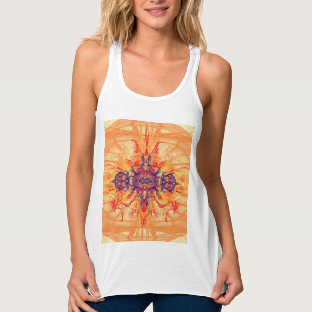 ORANGE SMOKE - Fractal Art - T-Shirt Singlet (Front)