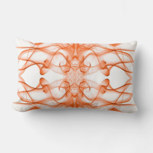 Orange Smoke Symmetrical Minimalist White Lumbar Cushion