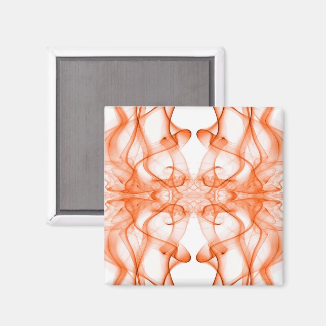 Orange Smoke Symmetrical Minimalist White Magnet (Front/Back)