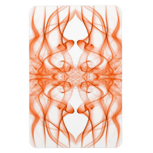 Orange Smoke Symmetrical Minimalist White Magnet