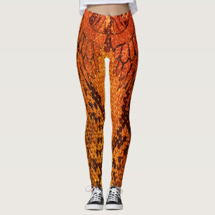 Orange Snake skin style legging. Leggings