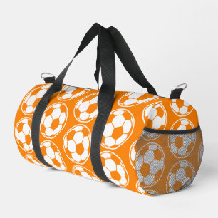 Orange Soccer Ball Pattern Screwball Graphics Duffle Bag