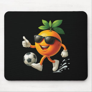 Orange Soccer Mouse Pad