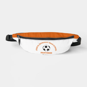 Orange Soccer Player Personalised Team Bum Bags